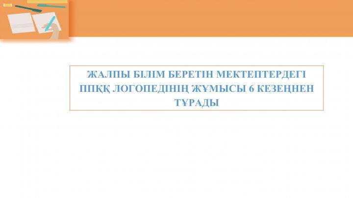 ППҚҚ Логопедінің жұмысы